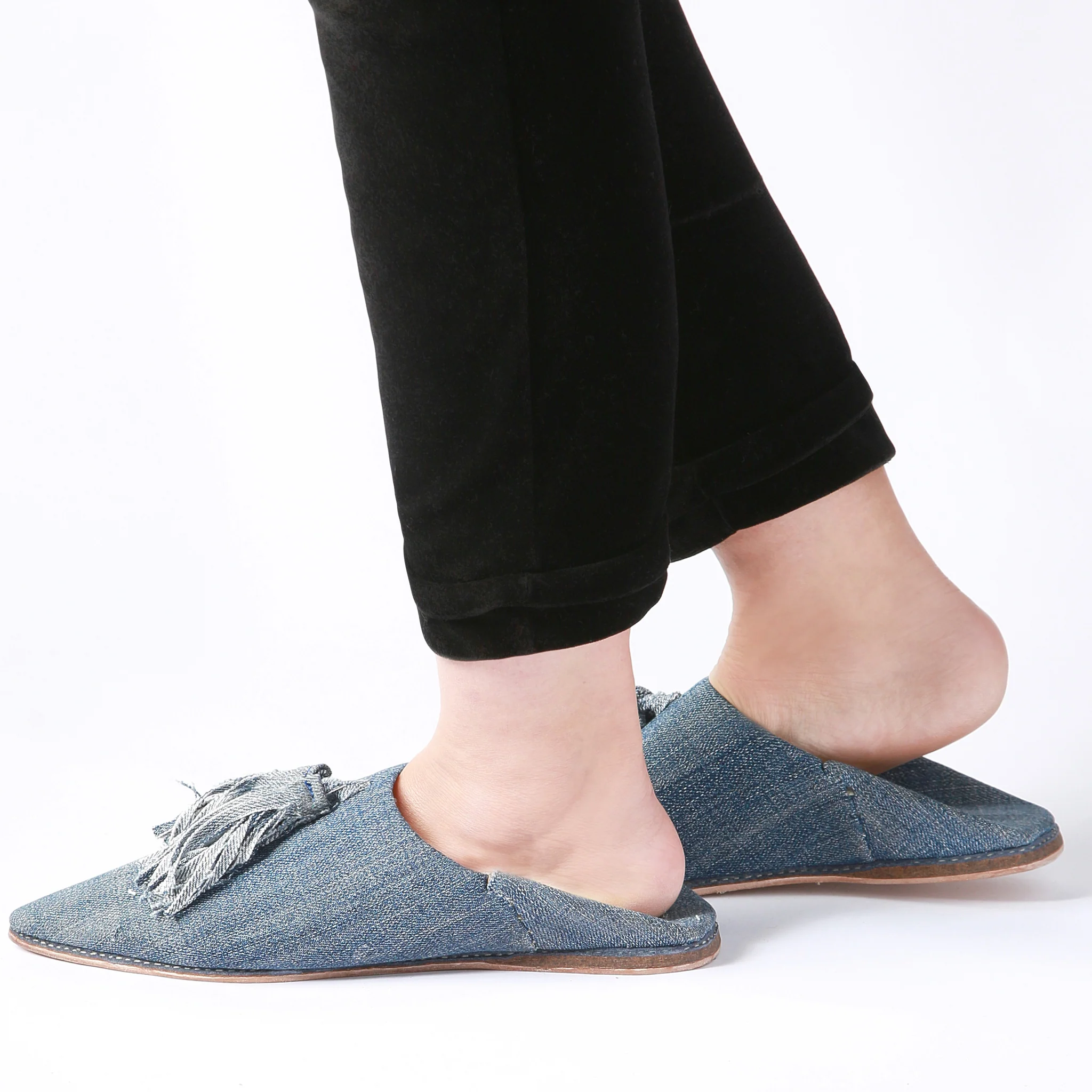 Babouche "Casa Denim" con nappine - Image 6